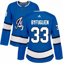 Womens Adidas Winnipeg Jets 33 Dustin Byfuglien Authentic Blue Alternate NHL Jersey 