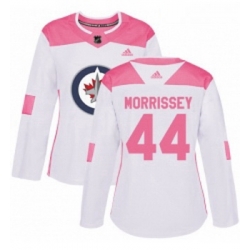 Womens Adidas Winnipeg Jets 44 Josh Morrissey Authentic WhitePink Fashion NHL Jersey 