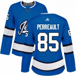 Womens Adidas Winnipeg Jets 85 Mathieu Perreault Authentic Blue Alternate NHL Jersey 