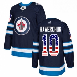 Youth Adidas Winnipeg Jets 10 Dale Hawerchuk Authentic Navy Blue USA Flag Fashion NHL Jersey 