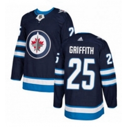 Youth Adidas Winnipeg Jets 25 Seth Griffith Authentic Navy Blue Home NHL Jersey 