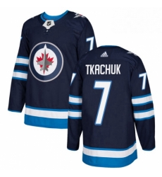 Youth Adidas Winnipeg Jets 7 Keith Tkachuk Premier Navy Blue Home NHL Jersey 