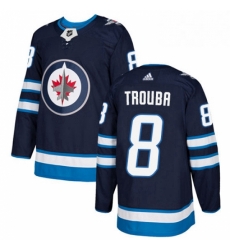 Youth Adidas Winnipeg Jets 8 Jacob Trouba Authentic Navy Blue Home NHL Jersey 