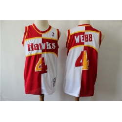 Hawks 4 Spud Webb Red Whhite 1986 87 Hardwood Classics Jersey