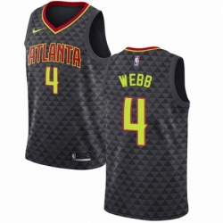 Mens Nike Atlanta Hawks 4 Spud Webb Swingman Black Road NBA Jersey Icon Edition