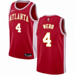 Mens Nike Atlanta Hawks 4 Spud Webb Swingman Red NBA Jersey Statement Edition