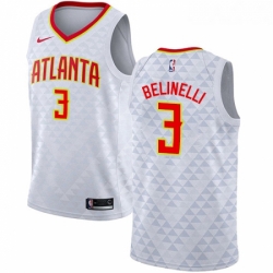 Womens Nike Atlanta Hawks 3 Marco Belinelli Authentic White NBA Jersey Association Edition 