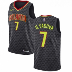 Womens Nike Atlanta Hawks 7 Ersan Ilyasova Swingman Black Road NBA Jersey Icon Edition 