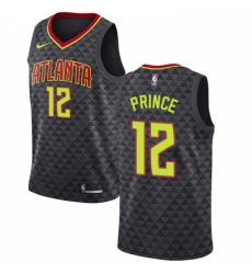 Youth Nike Atlanta Hawks 12 Taurean Prince Swingman Black Road NBA Jersey Icon Edition 