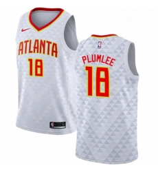 Youth Nike Atlanta Hawks 18 Miles Plumlee Swingman White NBA Jersey Association Edition 