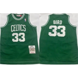 Men Boston Celtics 33 Larry Bird 1995 96 Green Throwback Stitched Jersey