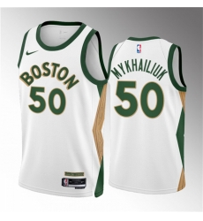 Men Boston Celtics 50 Svi Mykhailiuk White 2023 24 City Edition Stitched Basketball Jersey