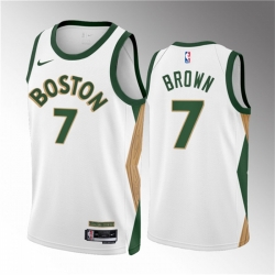 Men Boston Celtics 7 Jaylen Brown White 2023 24 City Edition Stitched Basketball Jersey