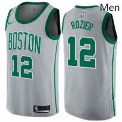 Mens Nike Boston Celtics 12 Terry Rozier Swingman Gray NBA Jersey City Edition 