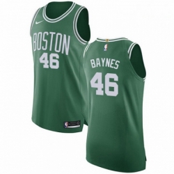 Mens Nike Boston Celtics 46 Aron Baynes Authentic GreenWhite No Road NBA Jersey Icon Edition 