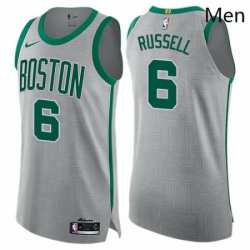 Mens Nike Boston Celtics 6 Bill Russell Authentic Gray NBA Jersey City Edition