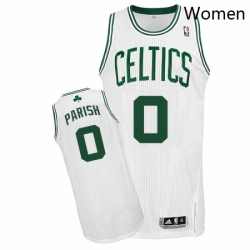 Womens Adidas Boston Celtics 0 Robert Parish Authentic White Home NBA Jersey 