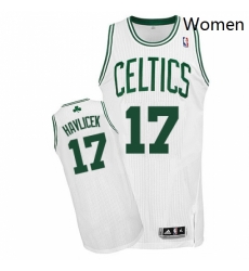 Womens Adidas Boston Celtics 17 John Havlicek Authentic White Home NBA Jersey