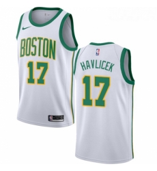 Womens Nike Boston Celtics 17 John Havlicek Swingman White NBA Jersey City Edition