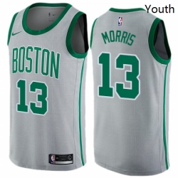 Youth Nike Boston Celtics 13 Marcus Morris Swingman Gray NBA Jersey City Edition 