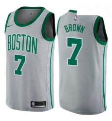 Youth Nike Boston Celtics 7 Jaylen Brown Swingman Gray NBA Jersey City Edition