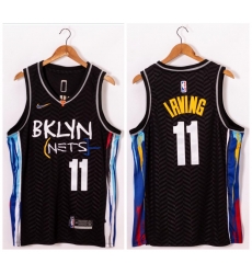 Men Brooklyn Nets 11 Kyrie Irving Black 2021 Nike Swingman Jersey