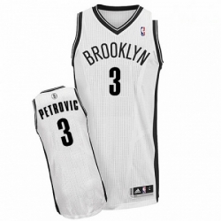 Mens Adidas Brooklyn Nets 3 Drazen Petrovic Authentic White Home NBA Jersey