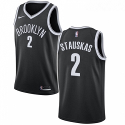 Womens Nike Brooklyn Nets 2 Nik Stauskas Swingman Black Road NBA Jersey Icon Edition 