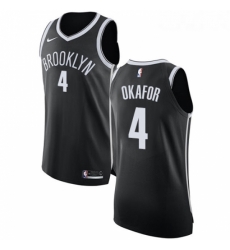 Womens Nike Brooklyn Nets 4 Jahlil Okafor Authentic Black Road NBA Jersey Icon Edition 