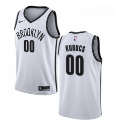 Youth Nike Brooklyn Nets 00 Rodions Kurucs Swingman White NBA Jersey Association Edition 