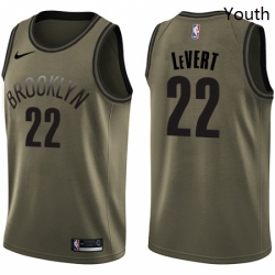 Youth Nike Brooklyn Nets 22 Caris LeVert Swingman Green Salute to Service NBA Jersey