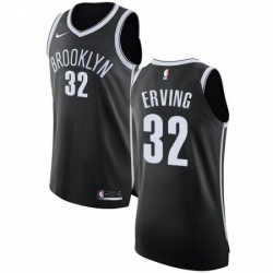 Youth Nike Brooklyn Nets 32 Julius Erving Authentic Black Road NBA Jersey Icon Edition