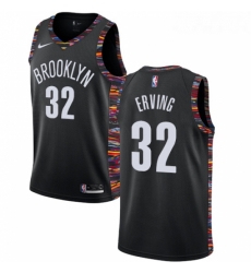 Youth Nike Brooklyn Nets 32 Julius Erving Swingman Black NBA Jersey 2018 19 City Edition