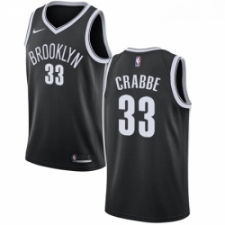 Youth Nike Brooklyn Nets 33 Allen Crabbe Swingman Black Road NBA Jersey Icon Edition 