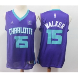 Hornets 15 Kemba Walker Purple Nike Swingman Jersey