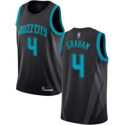 Hornets  4 Devonte Graham Black Basketball Jordan Swingman City Edition 2018 19 Jersey