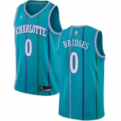 Womens Nike Jordan Charlotte Hornets 0 Miles Bridges Swingman Aqua Hardwood Classics NBA Jersey 