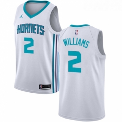 Womens Nike Jordan Charlotte Hornets 2 Marvin Williams Authentic White NBA Jersey Association Edition