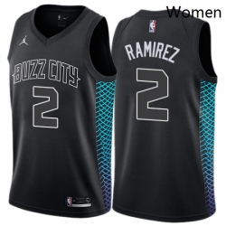 Womens Nike Jordan Charlotte Hornets 2 Marvin Williams Swingman Black NBA Jersey City Edition