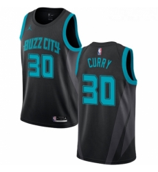 Womens Nike Jordan Charlotte Hornets 30 Dell Curry Swingman Black NBA Jersey 2018 19 City Editi