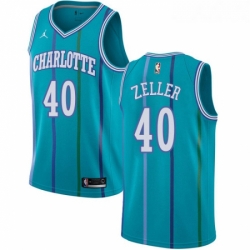 Womens Nike Jordan Charlotte Hornets 40 Cody Zeller Authentic Aqua Hardwood Classics NBA Jersey