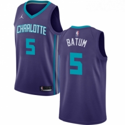 Womens Nike Jordan Charlotte Hornets 5 Nicolas Batum Swingman Purple NBA Jersey Statement Edition