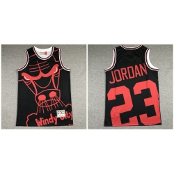 Bulls 23 Michael Jordan Black Hardwood Classics Jersey