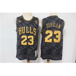 Bulls 23 Michael Jordan Black Hardwood Classics Jersey