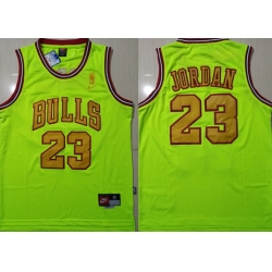 Bulls 23 Michael Jordan Fluorescent Green Nike Mesh Swingman Jersey