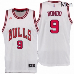 Chicago Bulls 9 Rajon Rondo Home White New Swingman Jersey 