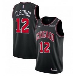 Men Chicago Bulls 12 Ayo Dosunmu Black Stitched Basketball Jersey