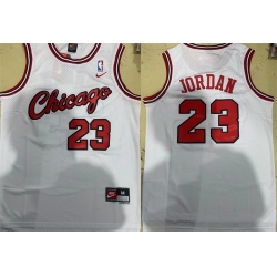 Men Chicago Bulls 23 Michael Jordan White Stitched Jersey