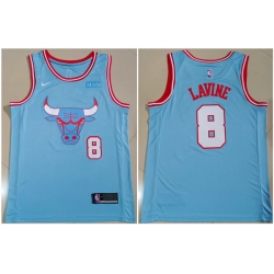 Men Chicago Bulls 8 Zach LaVine Light Blue Stitched Basketball Jersey