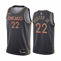 Men Nike Chicago Bulls 22 Otto Porter Jr Black NBA Swingman 2020 21 City Edition Jersey